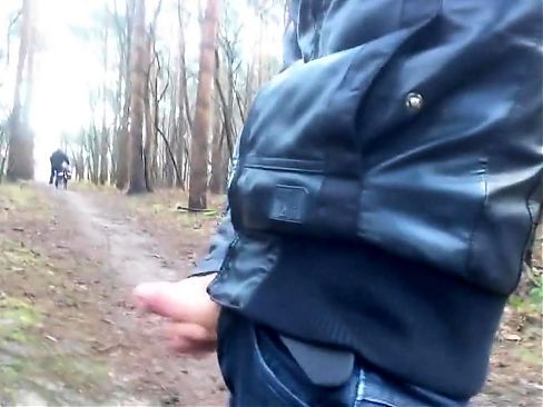 Cock masturbation in the forest - surprise! 5